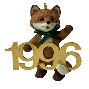 Hallmark Ornaments 1996 Fabulous Decade Brown Fox Brass Year Discontinued
